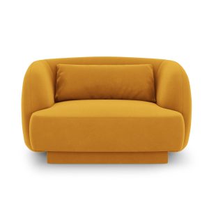 Cosmopolitan Design Fauteuil Tulum flueel, geel – 90x103x70cm