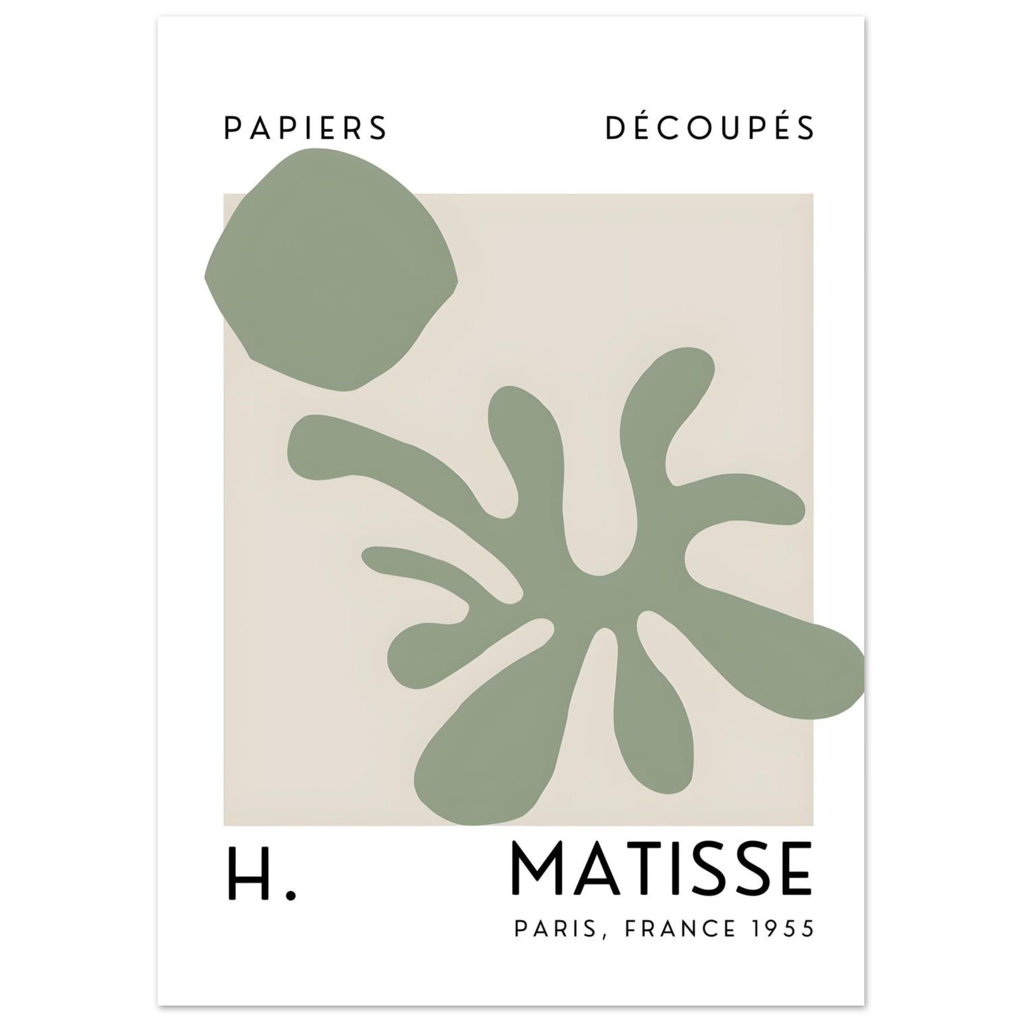 Artfulprints Poster Matisse – Echoes of the sea - 50x70 cm - Groen
