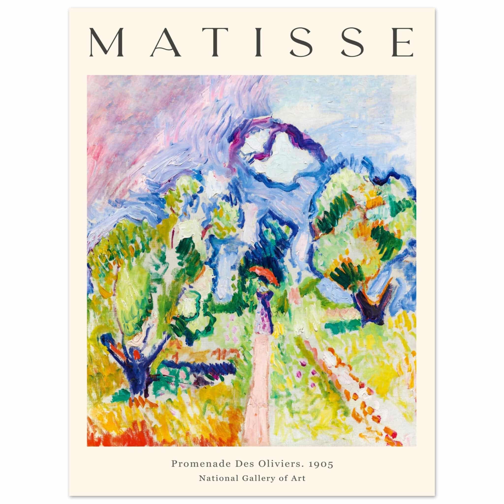 Artfulprints Poster Matisse - Promenade des oliviers 1905 - 30x40 cm -