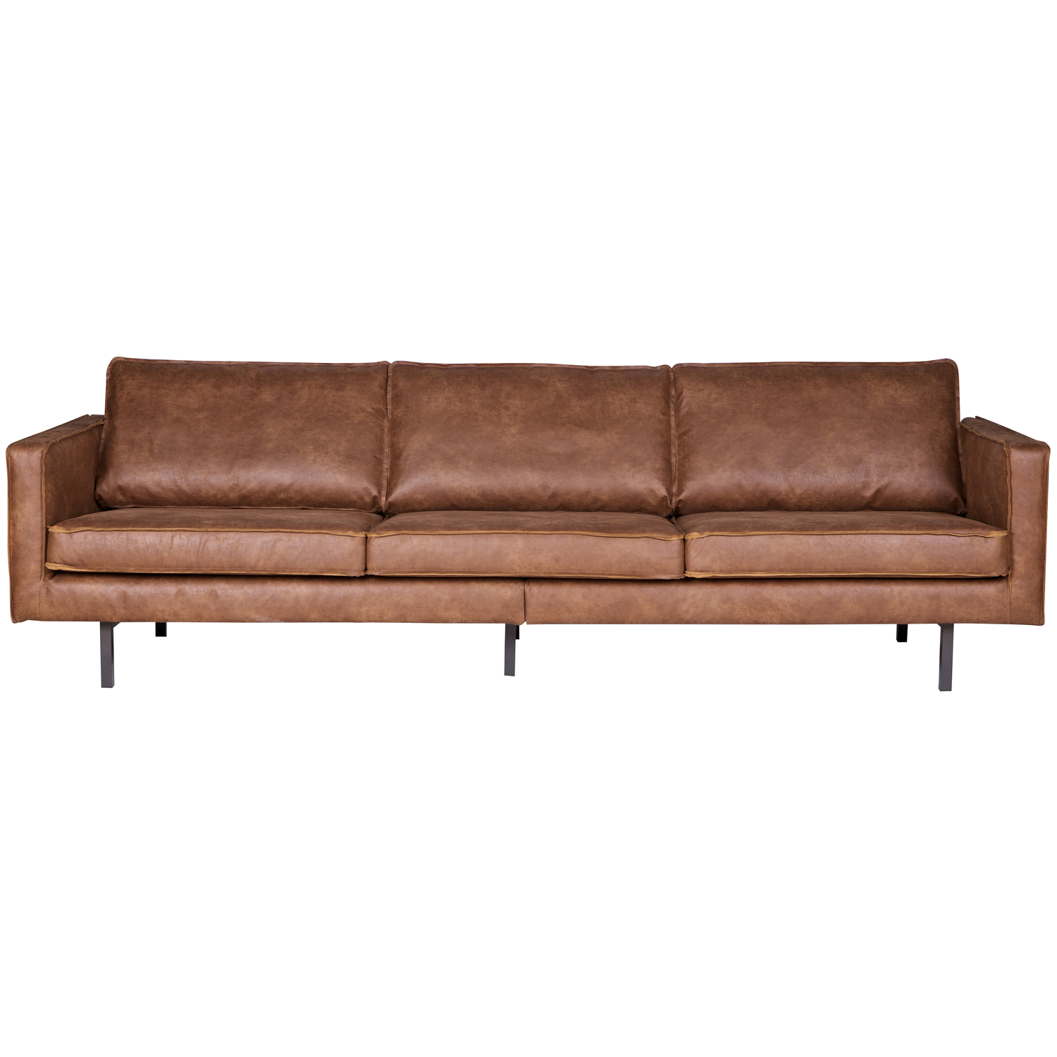 WOOOD 3-zits bank Rodeo - Recycle Leer - Cognac - 85x277x86