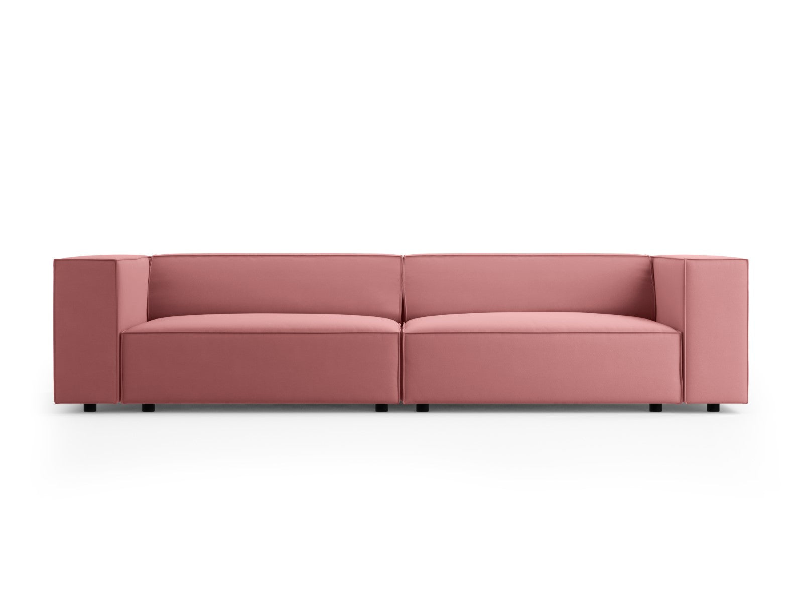Cosmopolitan Design Bank Arendal 4-zits, flueel, zalm - 102x244x70cm