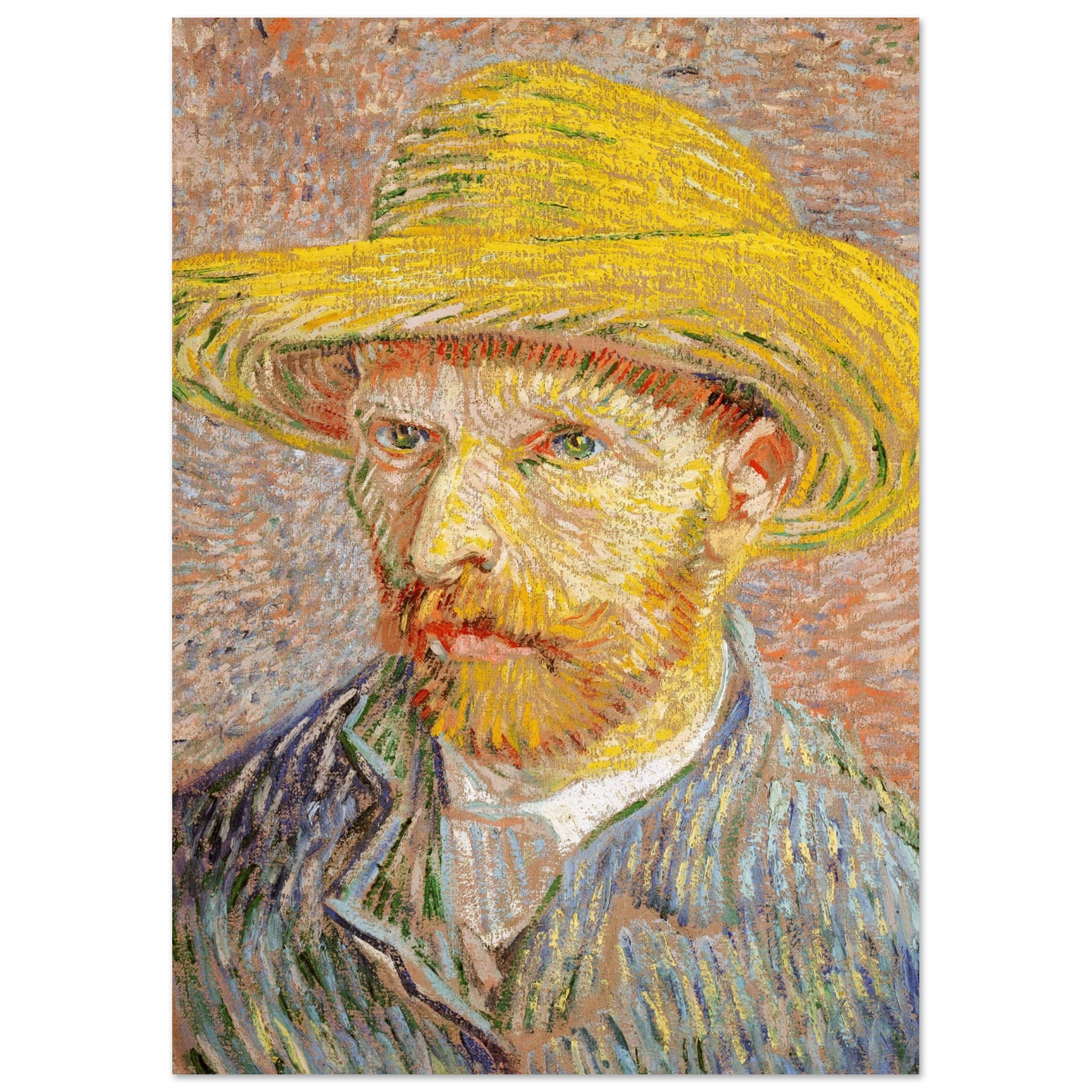 Artfulprints Poster Vincent van Gogh - Zelfportret met strohoed - A4 2