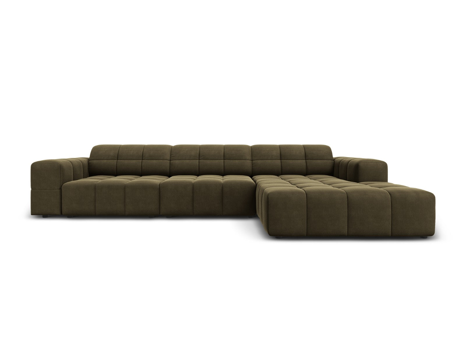 Cosmopolitan Design rechter hoekbank Chicago 4-zits, flueel groente -