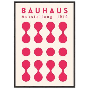 Artfulprints Poster met Lijst Bauhaus – Ausstellung fuchsia – 70×100 c
