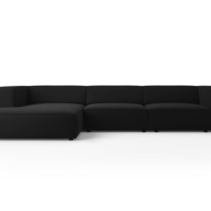 Cosmopolitan Design linker hoekbank Arendal 4-zits, flueel, zwart – 16