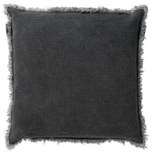 BURTO – Kussenhoes 45×45 cm – gewassen katoen – Charcoal Gray – antrac BURTO – Kussenhoes 45×45 cm – gewassen katoen – Charcoal Gray – antrac