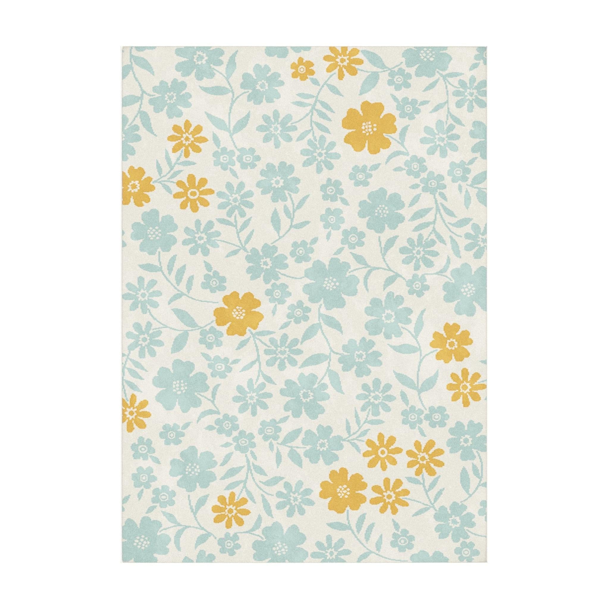 AFK Living vloerkleed Flower - voor kinderen - blauw - 120 x 170 cm