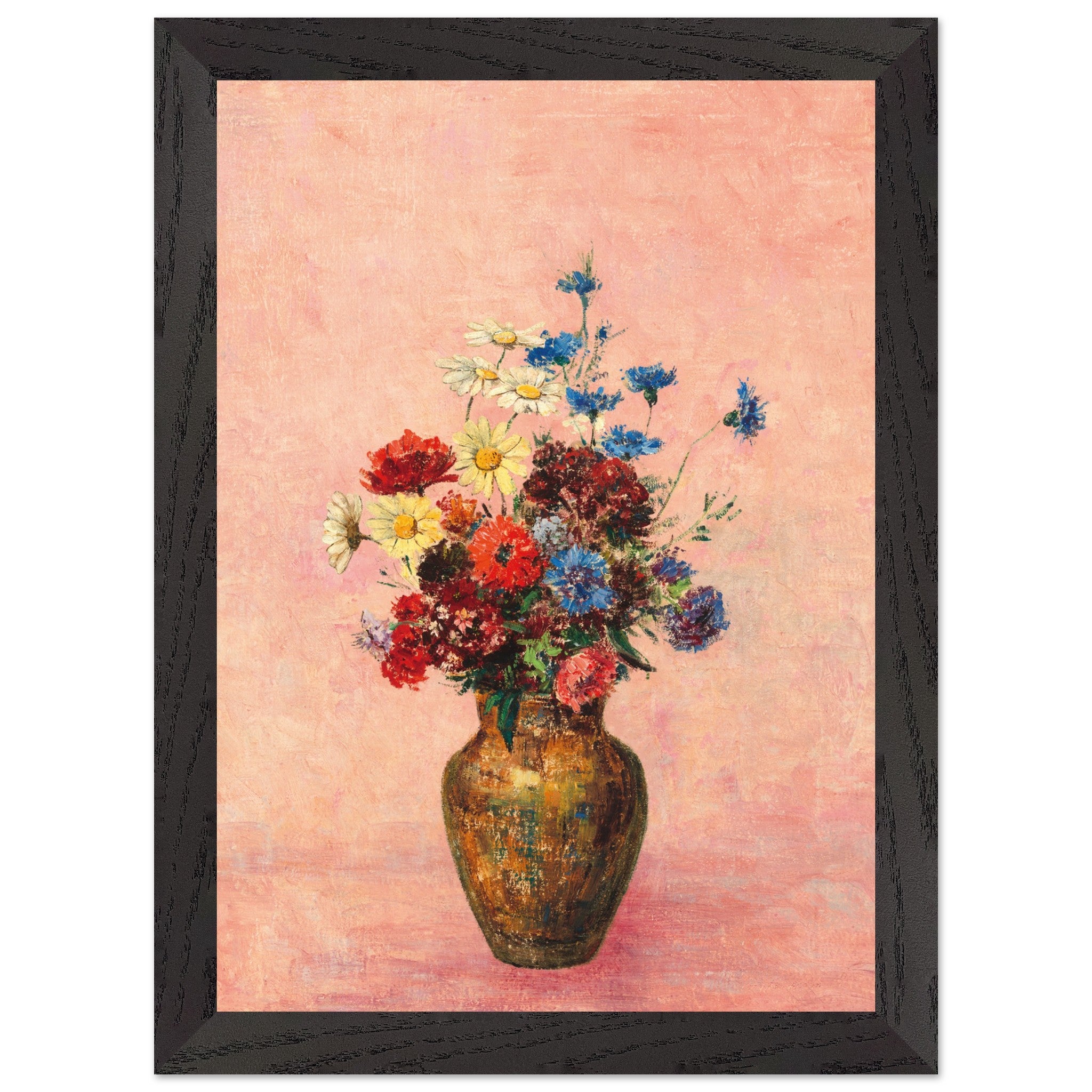 Artfulprints Poster met Lijst Bloemen in vaas 4 - A4 21x29.7 cm - Roze