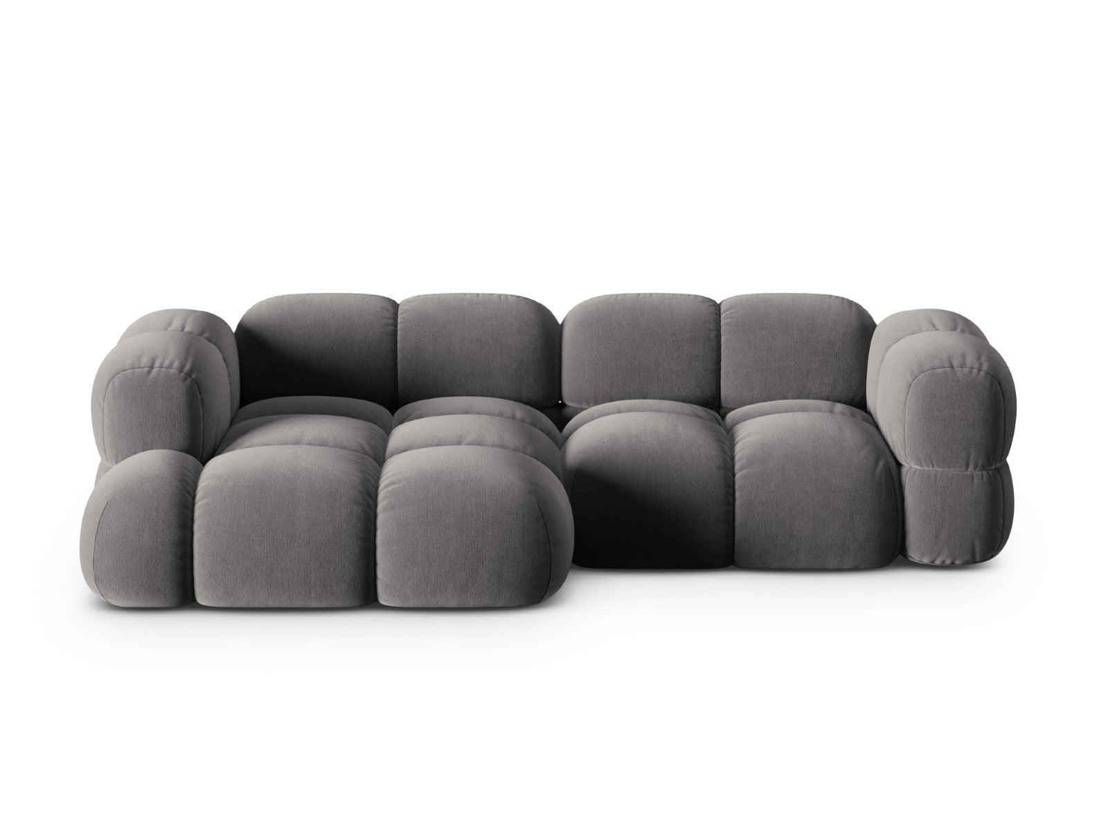 Cosmopolitan Design linker hoekbank Loretto 3-zits, flueel grijs - 147