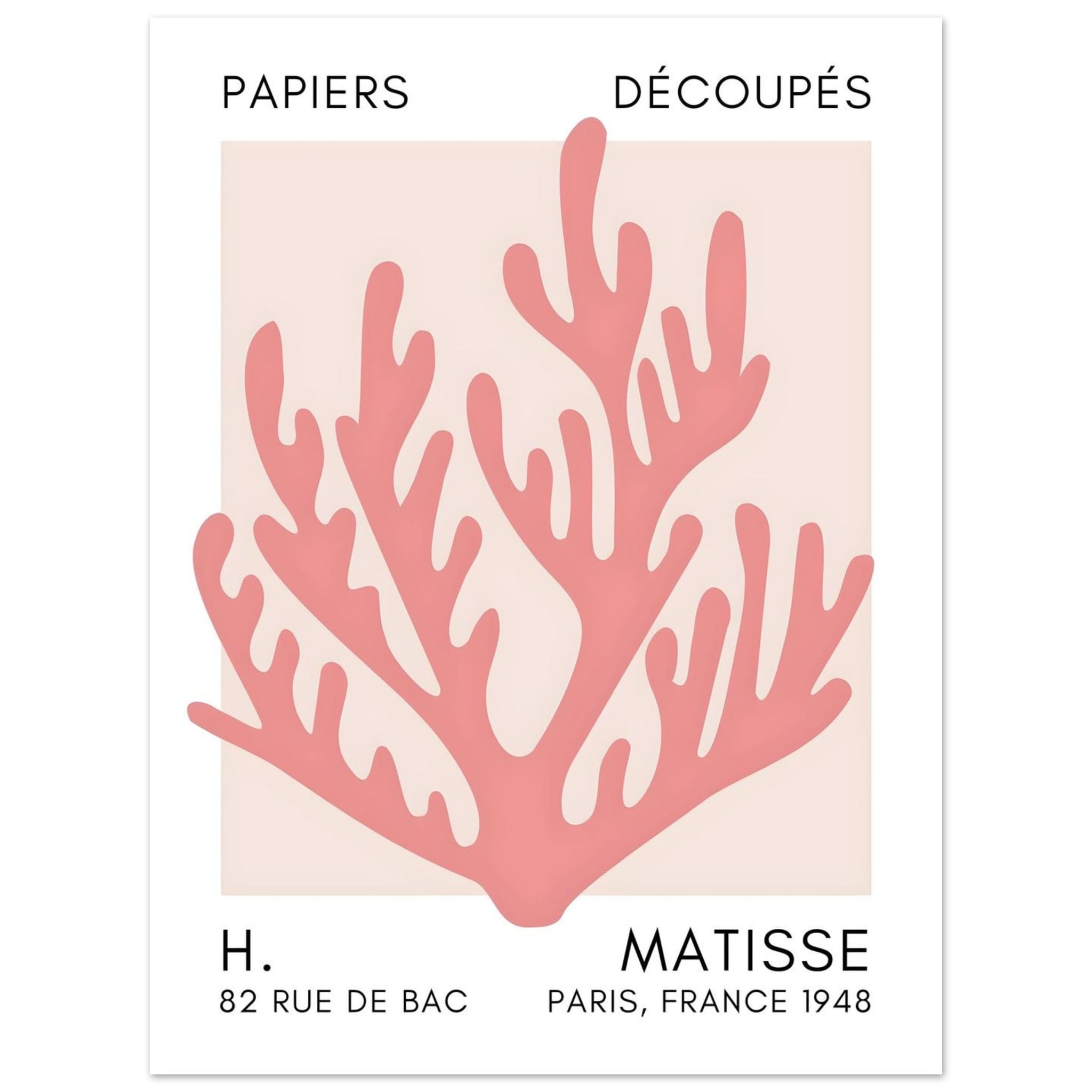 Artfulprints Poster Matisse – Coral harmony taupe - 30x40 cm - Taupe