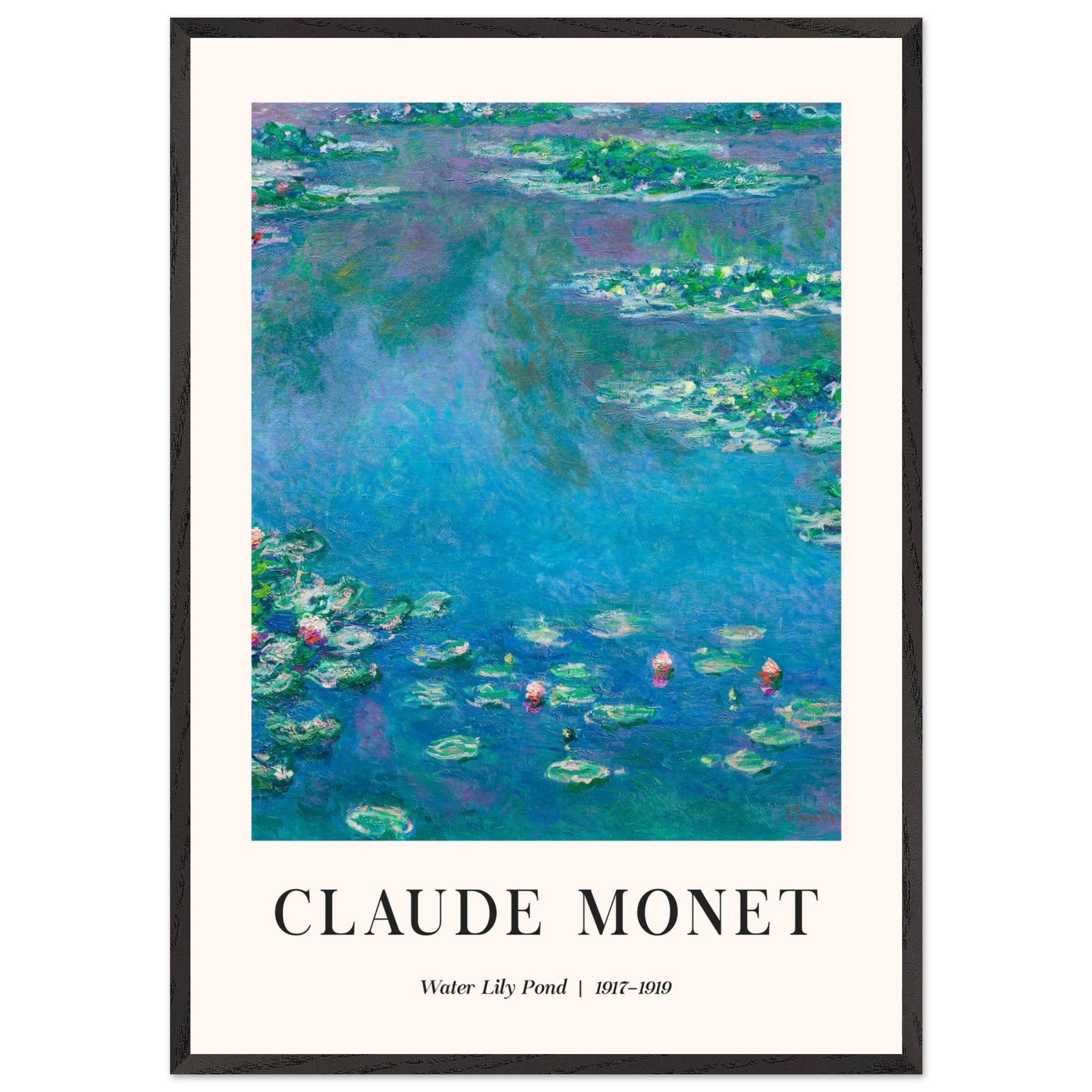 Artfulprints Poster met Lijst Claude Monet - Water lily pond - 70x100