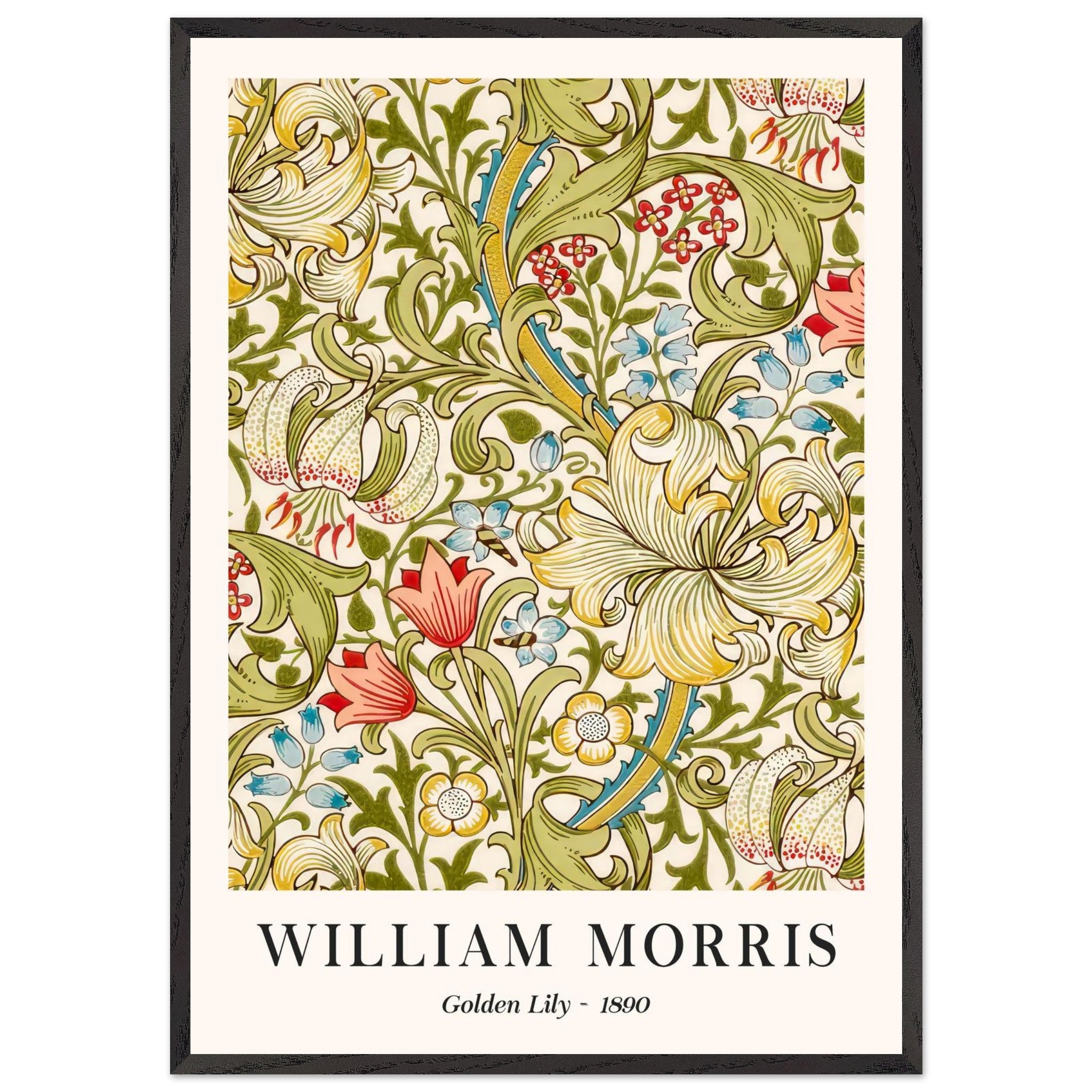 Artfulprints Poster met Lijst William Morris - Golden lilly 1890 - 70x