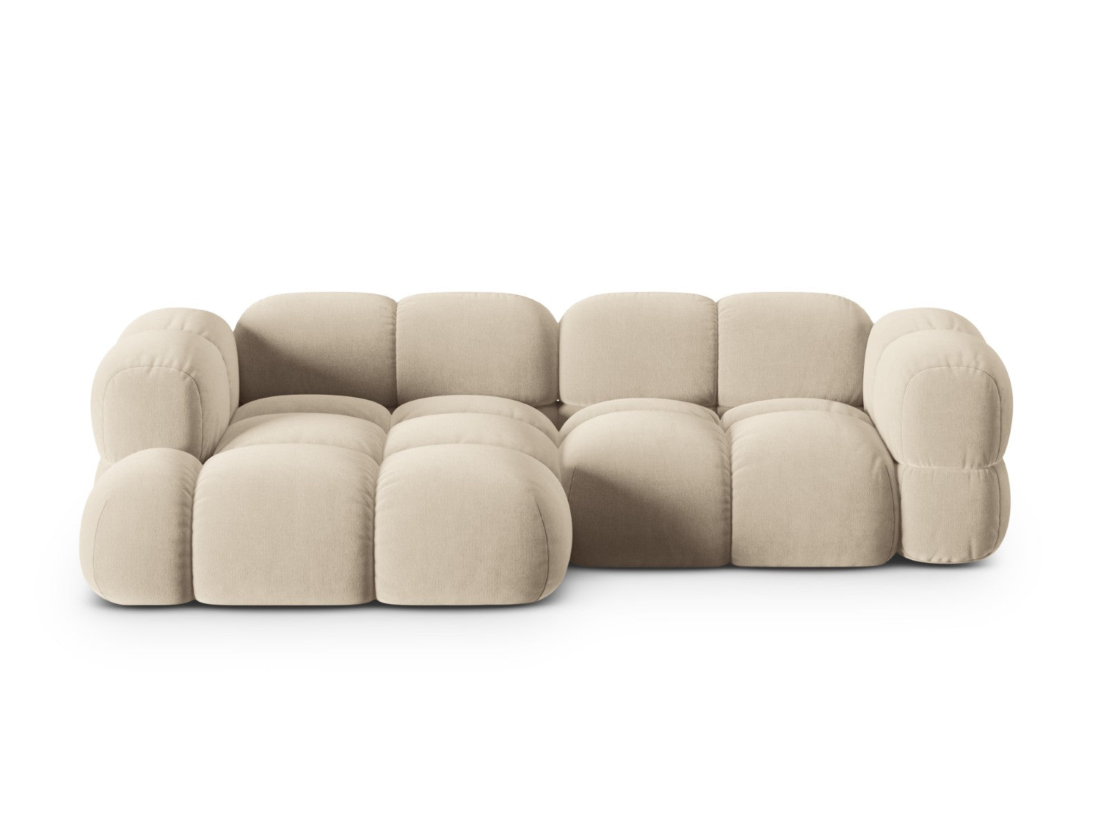 Cosmopolitan Design linker hoekbank Loretto 3-zits, flueel lichtbeige