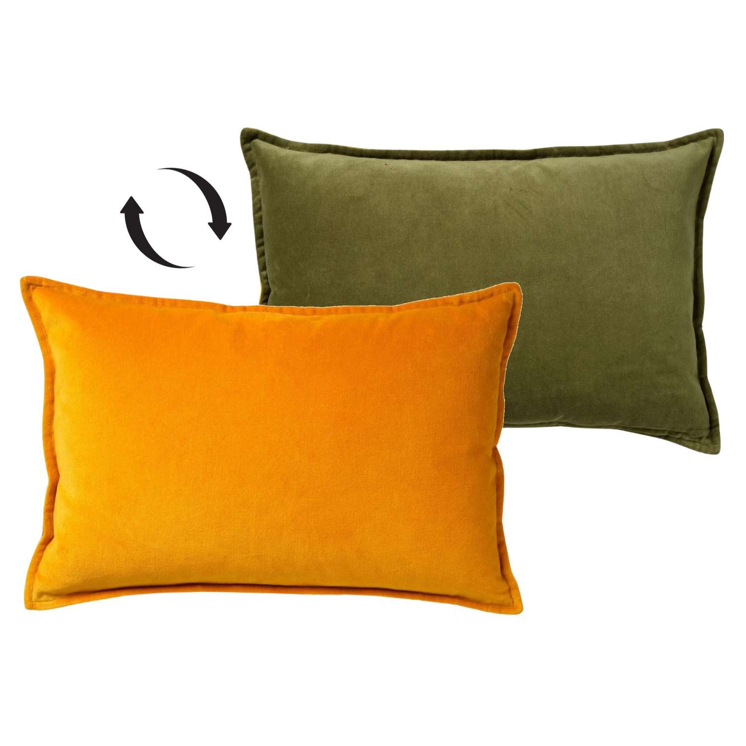 FAY - Sierkussen 40x60 cm - velvet met 2 kleuren - Golden Glow + Calli