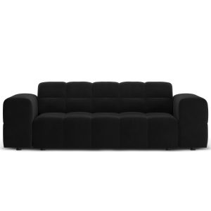 Cosmopolitan Design Bank Chicago 2-zits, flueel zwart – 102x178x78cm