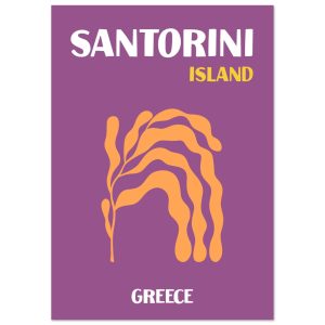 Artfulprints Poster Griekenland – Santorini – A4 21×29.7 cm – Paars Artfulprints Poster Griekenland – Santorini – A4 21×29.7 cm – Paars