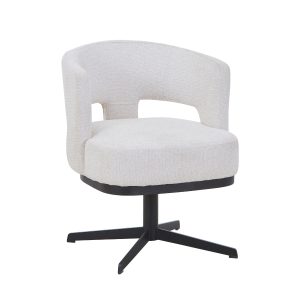DÉJA Living Eetkamerstoel Léo – Beige – Draaibaar – Set van 2
