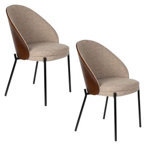 Dutchbone Rodin Eetkamerstoelen Beige – Set van 2 Dutchbone Rodin Eetkamerstoelen Beige – Set van 2