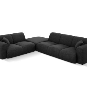 Cosmopolitan Design linker hoekbank Nolio 4-zits, chenille, zwart – 25 Cosmopolitan Design linker hoekbank Nolio 4-zits, chenille, zwart – 25