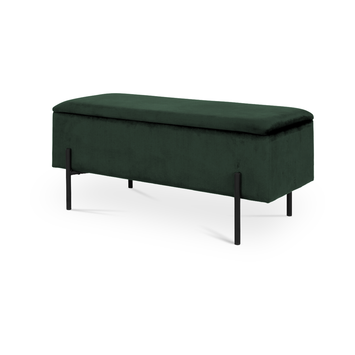 Artichok Marlou velvet bankje met opbergruimte donkergroen - 95 x 46 c