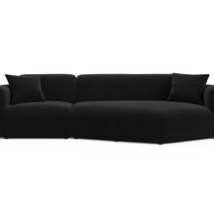 Cosmopolitan Design Modulaire hoekbank rechts Strino 3-zits, flueel zw Cosmopolitan Design Modulaire hoekbank rechts Strino 3-zits, flueel zw