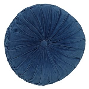 KAJA – sierkussen Ø40 cm – rond – velvet – Insignia Blue – blauw KAJA – sierkussen Ø40 cm – rond – velvet – Insignia Blue – blauw
