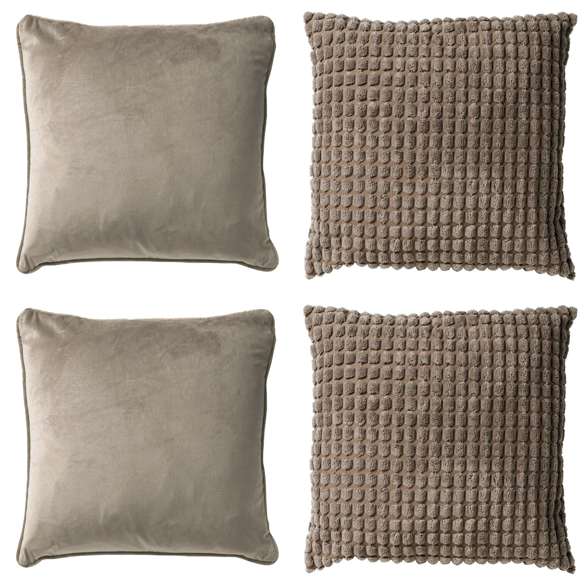 KUSSENSET - 4-delig - Texture Harmony - 45x45 cm - inclusief binnenkus