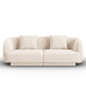 Cosmopolitan Design Bank Tulum 2-zits, chenille, lichtbeige – 90x180x7 Cosmopolitan Design Bank Tulum 2-zits, chenille, lichtbeige – 90x180x7
