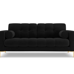 Cosmopolitan Design Bank Bali 2-zits, flueel, zwart – 96x152x75cm Cosmopolitan Design Bank Bali 2-zits, flueel, zwart – 96x152x75cm