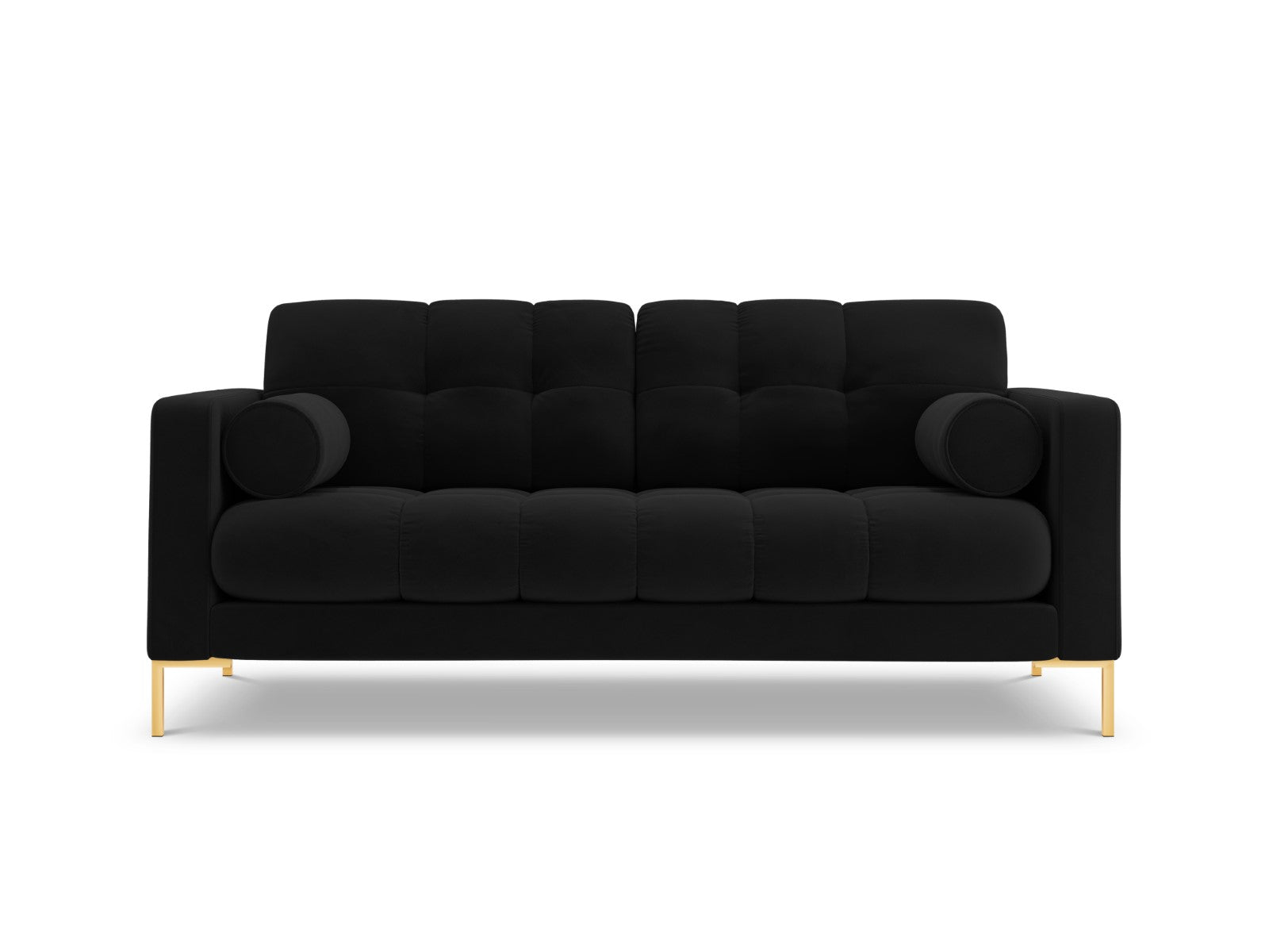 Cosmopolitan Design Bank Bali 2-zits, flueel, zwart - 96x152x75cm