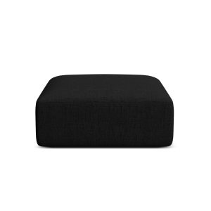 Cosmopolitan Design Poef Campi structurele stof zwart – 90x90x40cm Cosmopolitan Design Poef Campi structurele stof zwart – 90x90x40cm