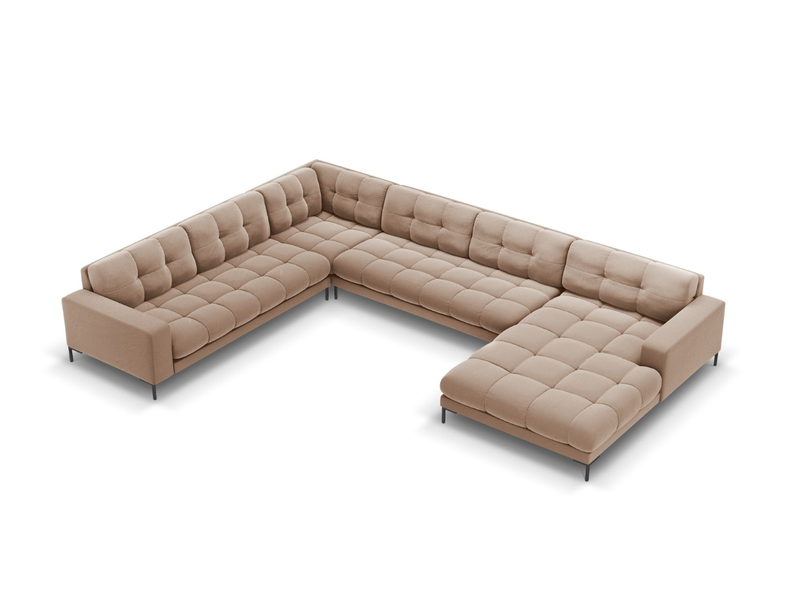 Cosmopolitan Design Panoramische hoekbank links Bali 7-zits, flueel, b