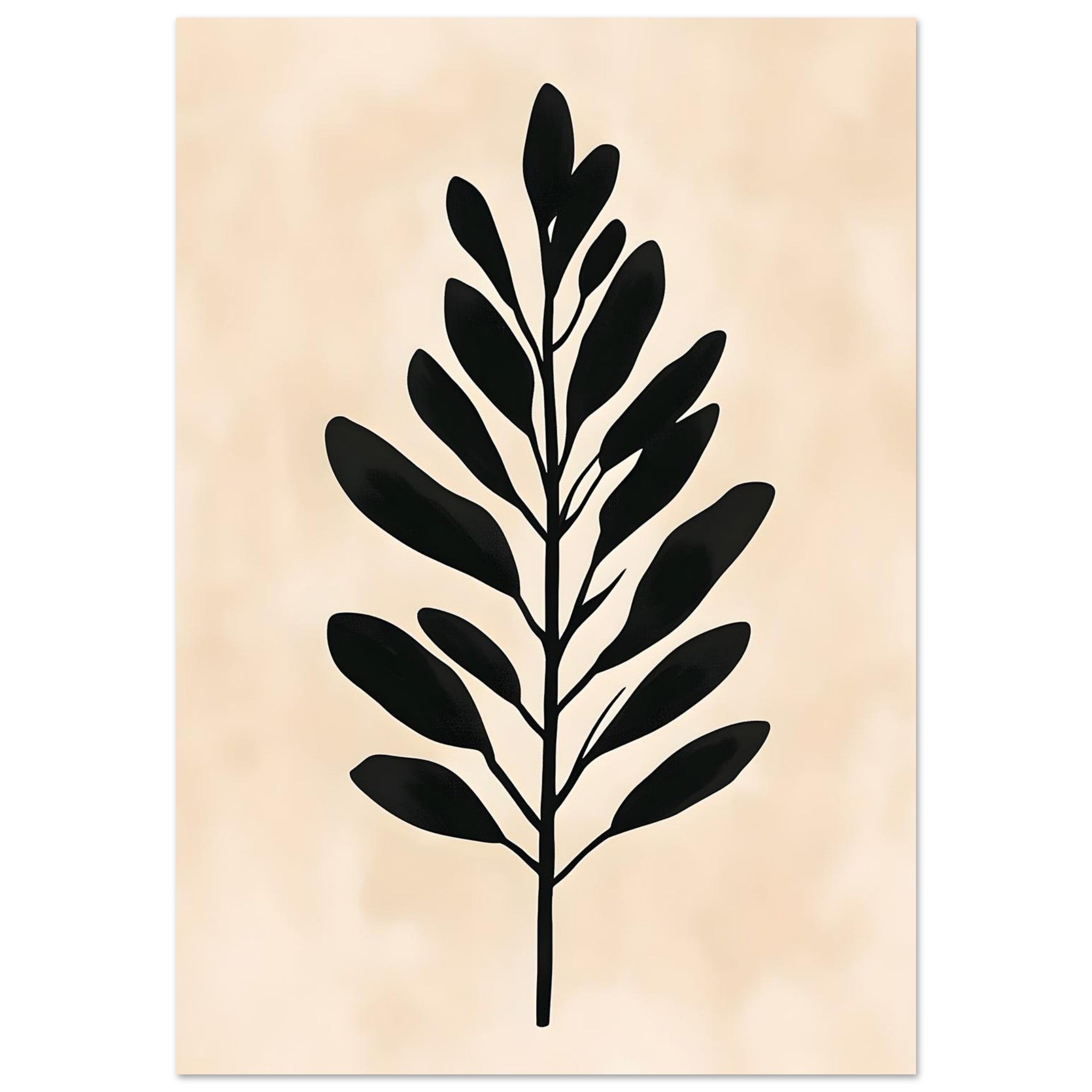 Artfulprints Poster Boho – Bold leaf - 70x100 cm - beige