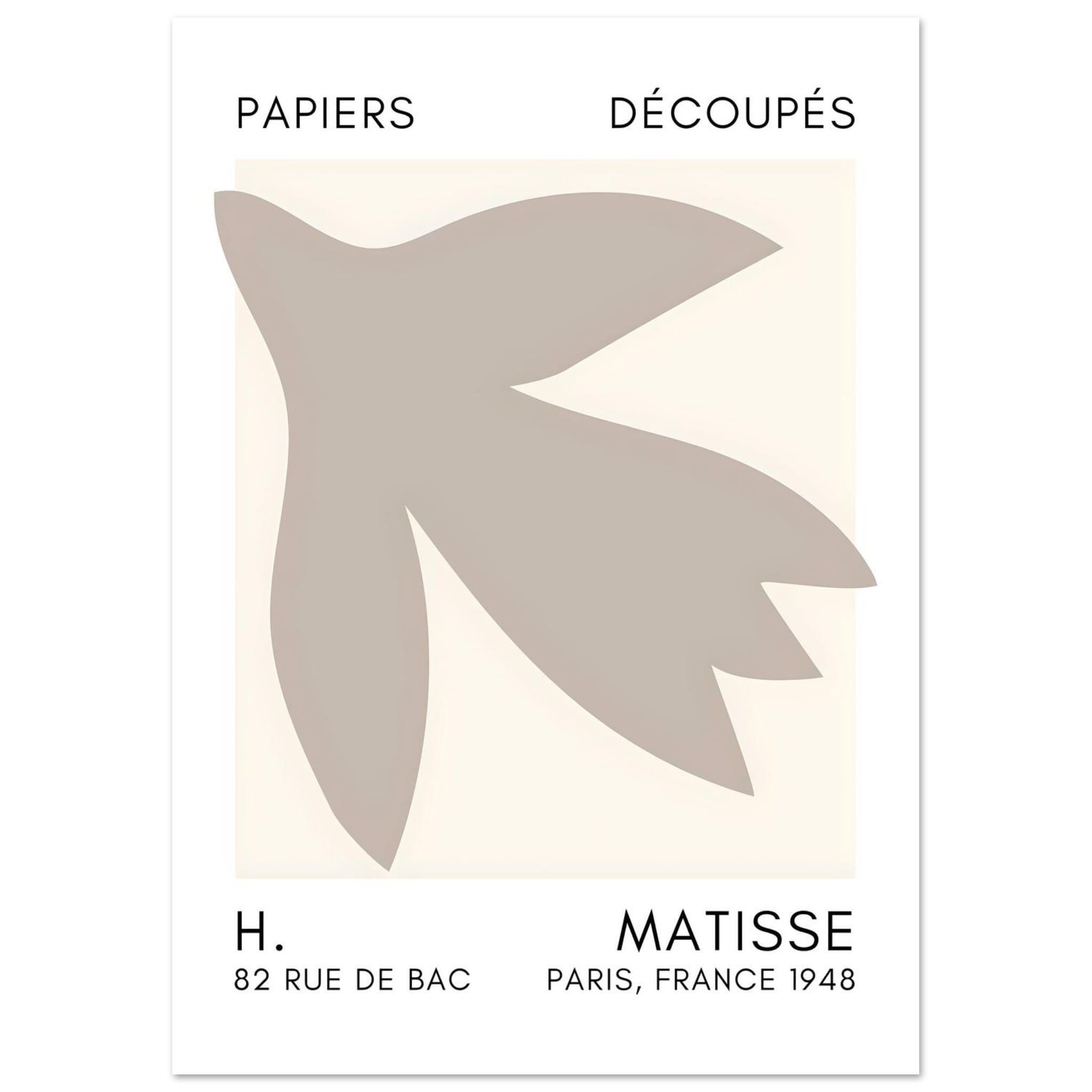 Artfulprints Poster Matisse – Shapes in the air grey - A4 21x29.7 cm -