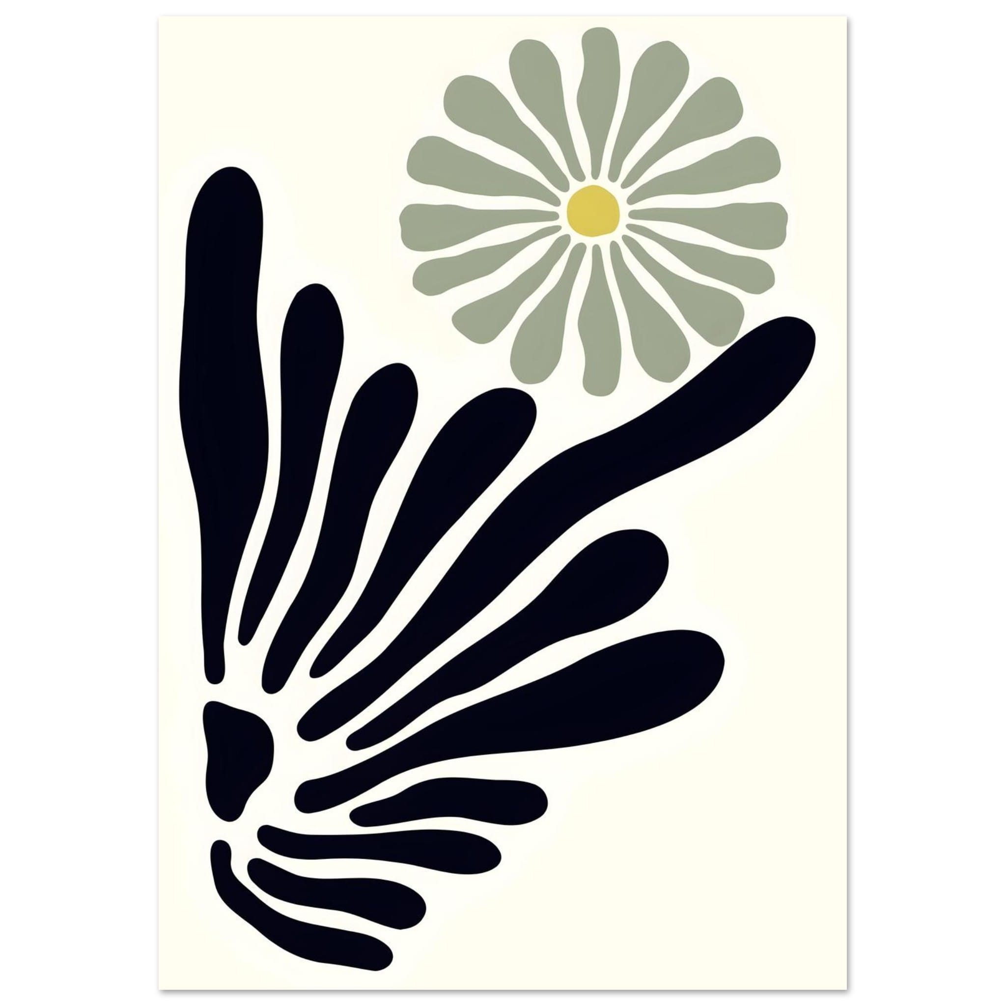 Artfulprints Poster Matisse – Floral symphony - A4 21x29.7 cm - Zwart