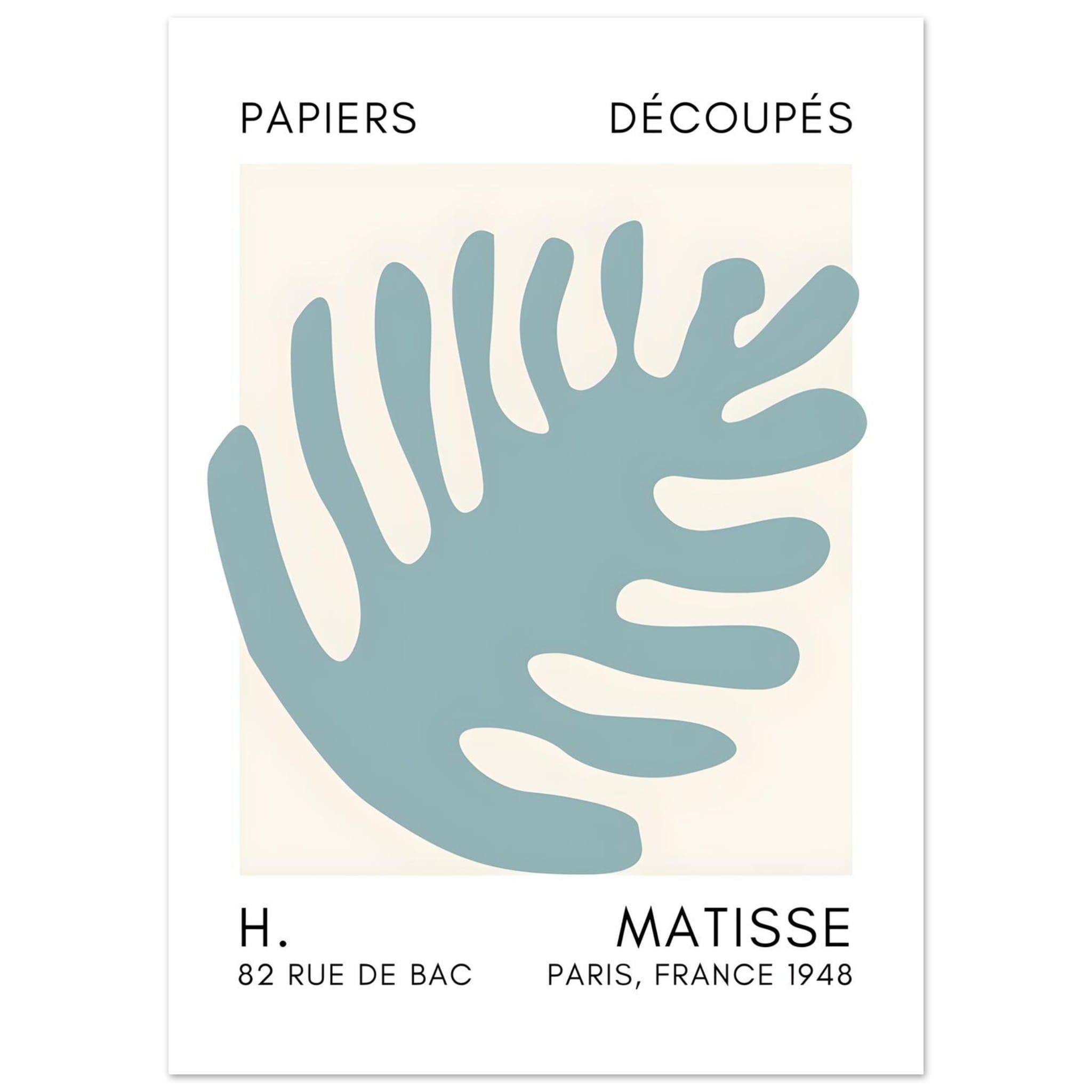 Artfulprints Poster Matisse – Coral bloom turquoise - 50x70 cm - Turqu
