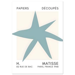 Artfulprints Poster Matisse – Star of the sea turquoise – 70×100 cm – Artfulprints Poster Matisse – Star of the sea turquoise – 70×100 cm –