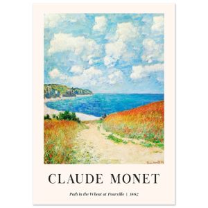 Artfulprints Poster Claude Monet – Path in the weath at Pourville – A4 Artfulprints Poster Claude Monet – Path in the weath at Pourville – A4