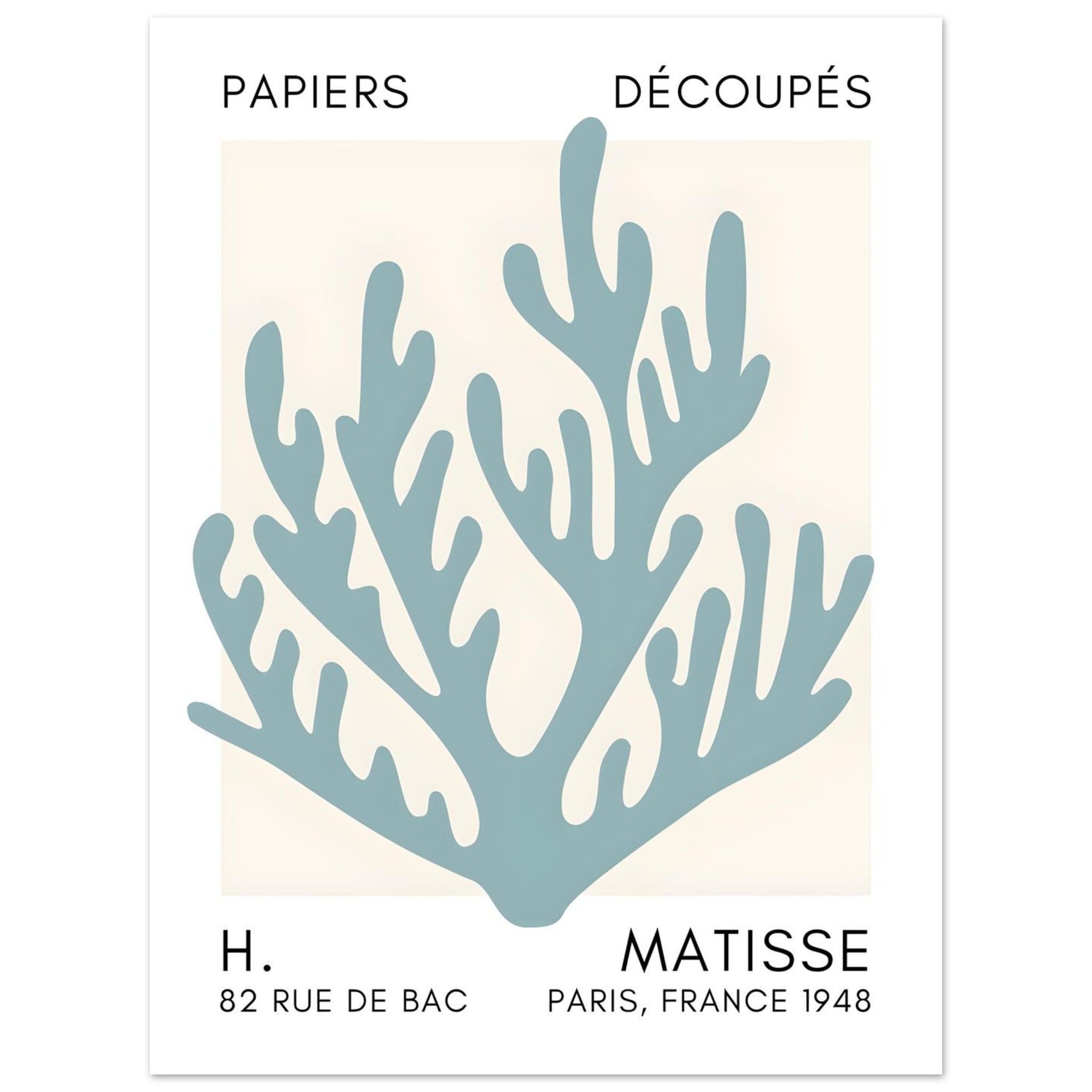 Artfulprints Poster Matisse – Coral harmony turquoise - 30x40 cm - Tur
