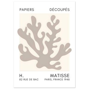 Artfulprints Poster Matisse – Saltflower shapes grey – 50×70 cm – Grij Artfulprints Poster Matisse – Saltflower shapes grey – 50×70 cm – Grij
