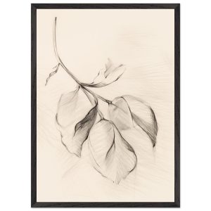 Artfulprints Poster met Lijst Botanical branch – 50×70 cm – Zwart / Wi