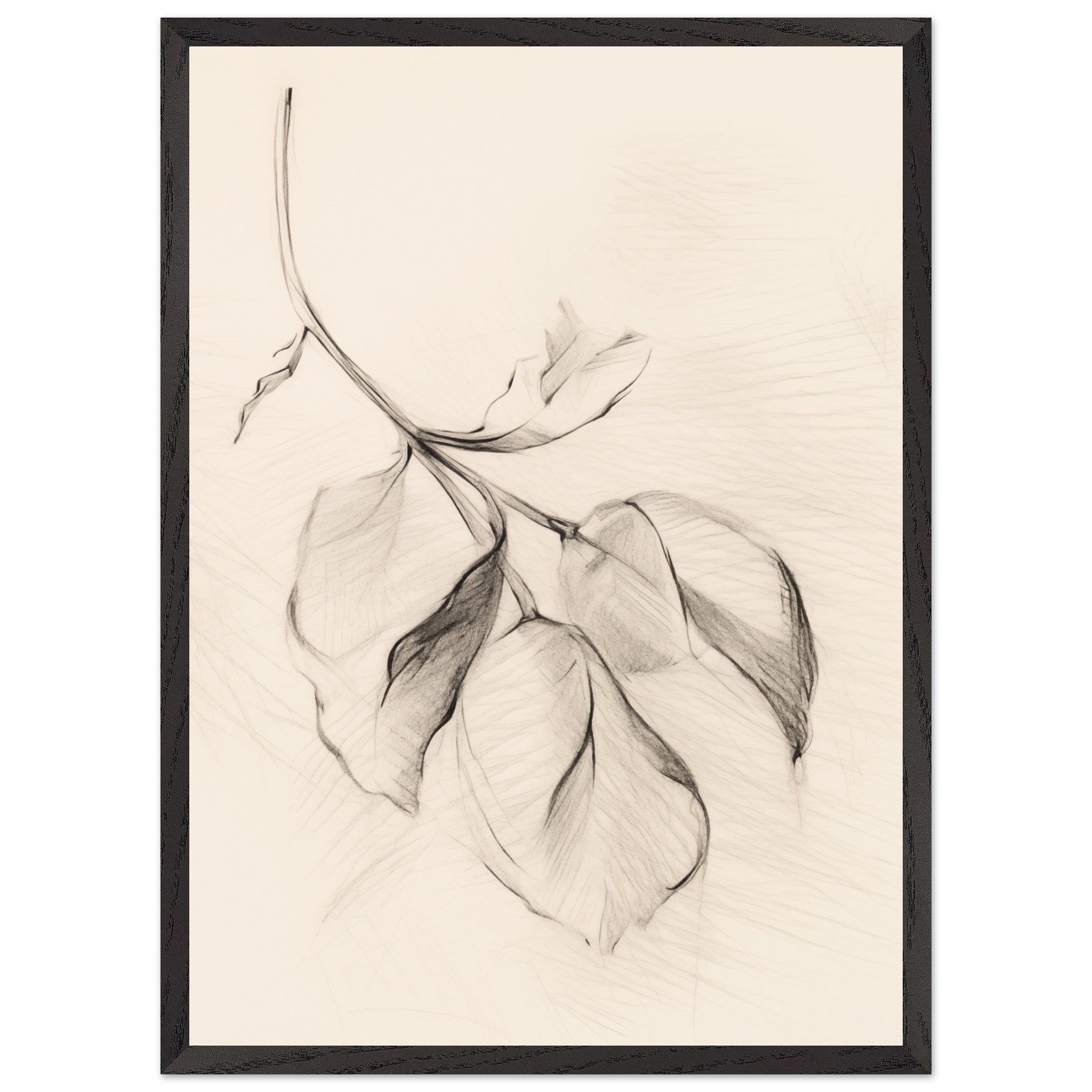 Artfulprints Poster met Lijst Botanical branch - 50x70 cm - Zwart / Wi