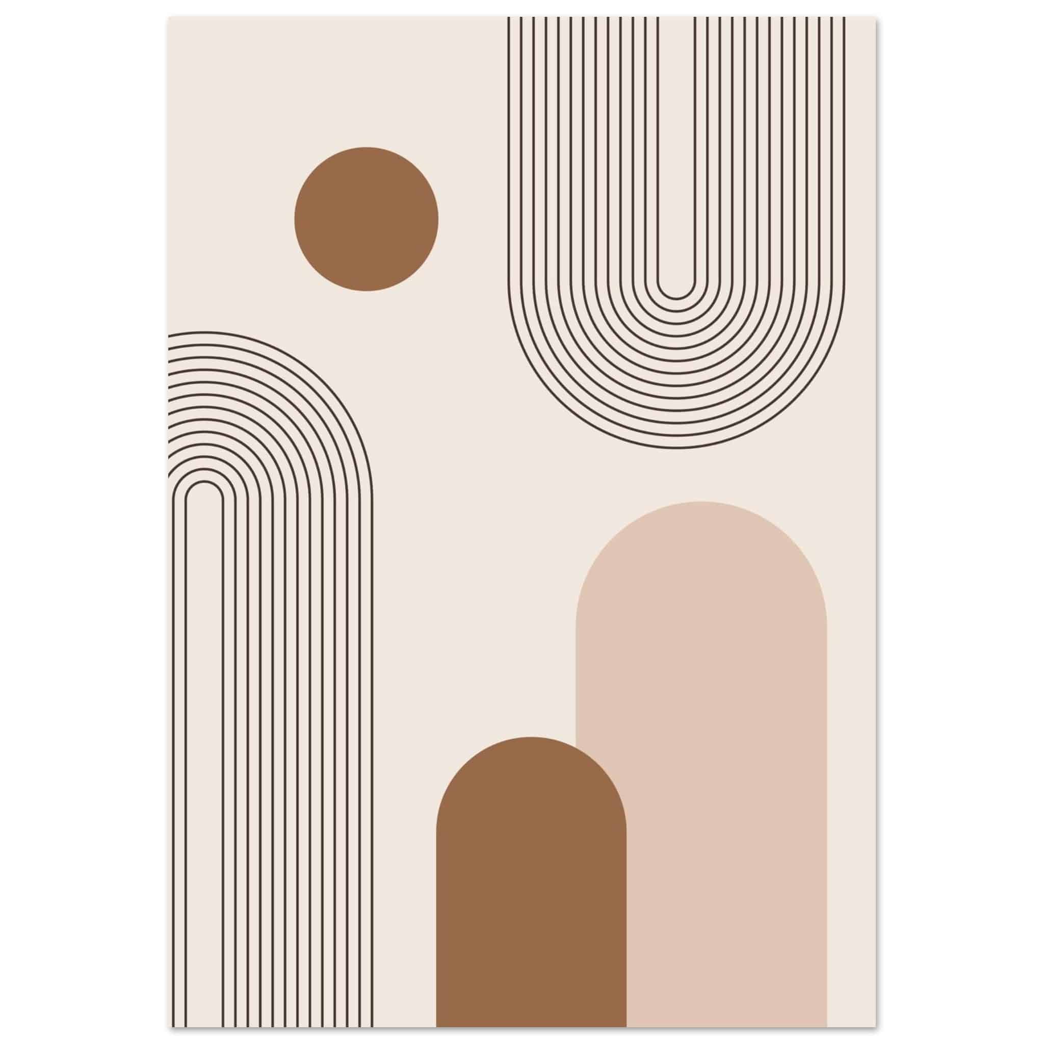 Artfulprints Poster Boho – Subtle geometry - 70x100 cm - Grijs