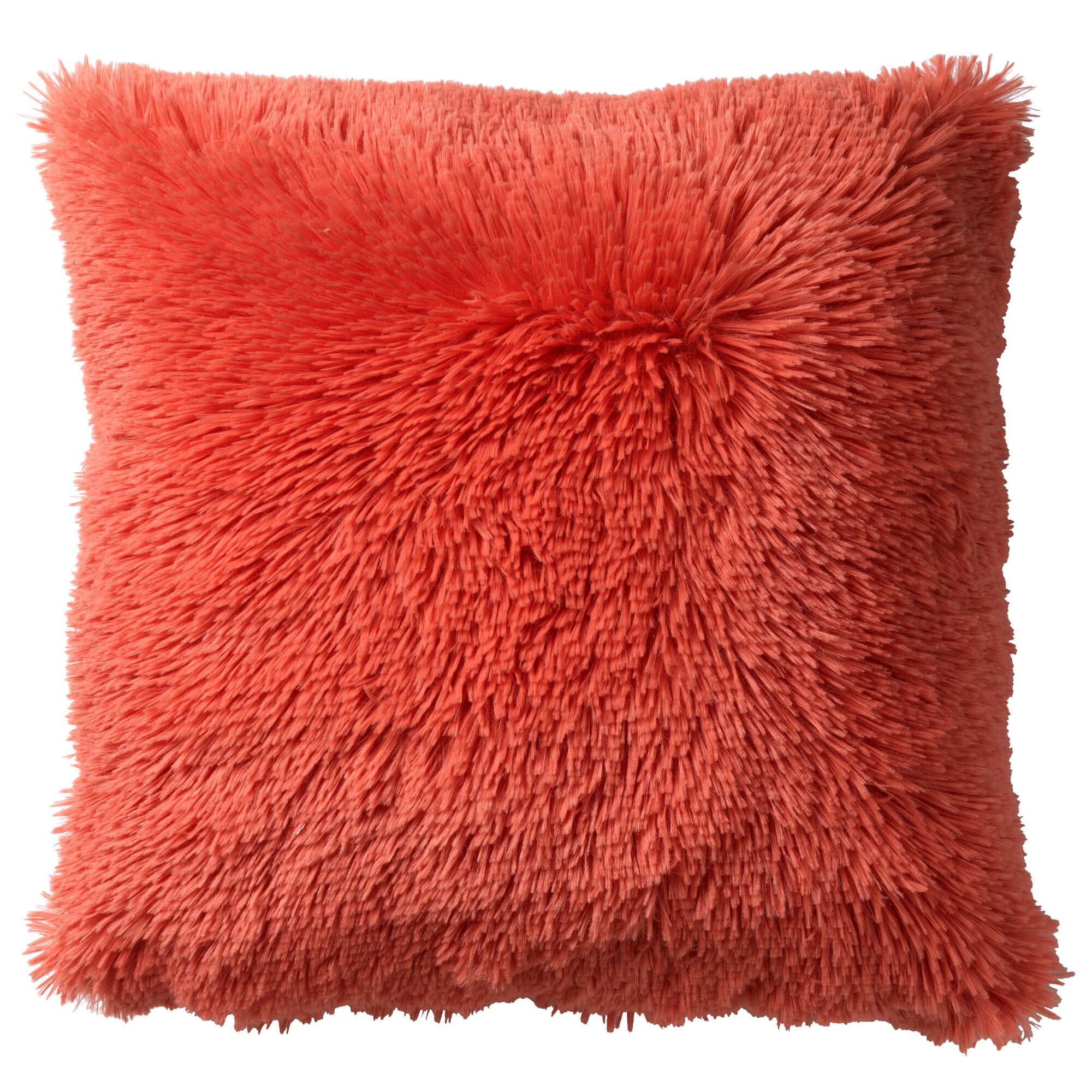 FLUFFY - Sierkussen 45x45 cm - superzacht - effen kleur - Coral - kora