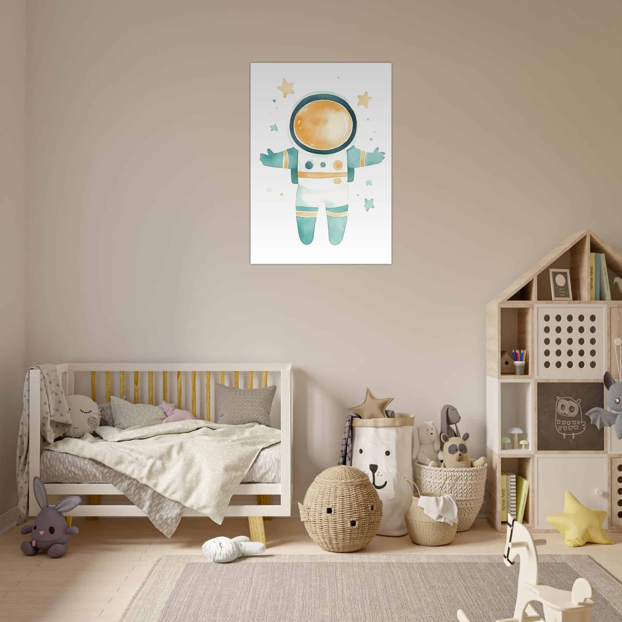 Artfulprints Poster Kleine ruimteheld - 70x100 cm - Meerkleurig