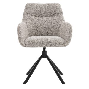 DÉJA Living Eetkamerstoel Noé – Beige/Zwart – Draaibaar – Set van 2 DÉJA Living Eetkamerstoel Noé – Beige/Zwart – Draaibaar – Set van 2
