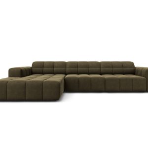 Cosmopolitan Design linker hoekbank Chicago 4-zits, flueel groente – 1