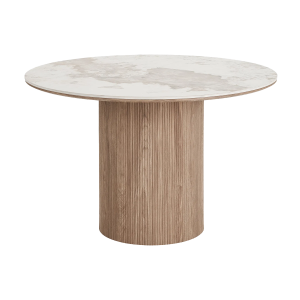 Artichok Ronda Eettafel Met Keramiek Blad Bruin – Ø 120 x 75 cm Artichok Ronda Eettafel Met Keramiek Blad Bruin – Ø 120 x 75 cm