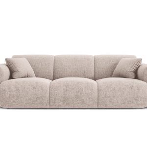 Cosmopolitan Design Bank Nolio 3-zits, chenille, beige – 95x235x72cm