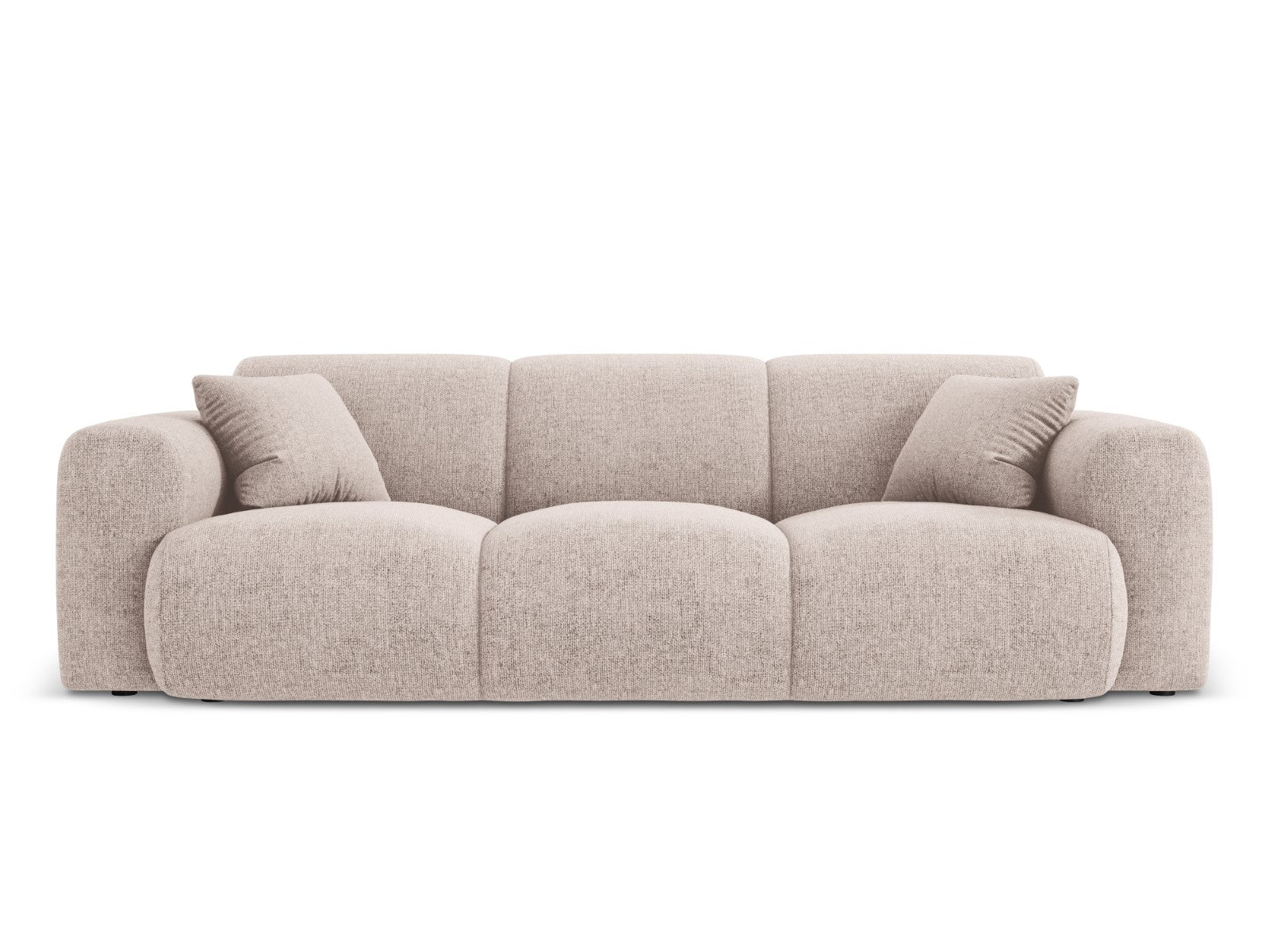 Cosmopolitan Design Bank Nolio 3-zits, chenille, beige - 95x235x72cm